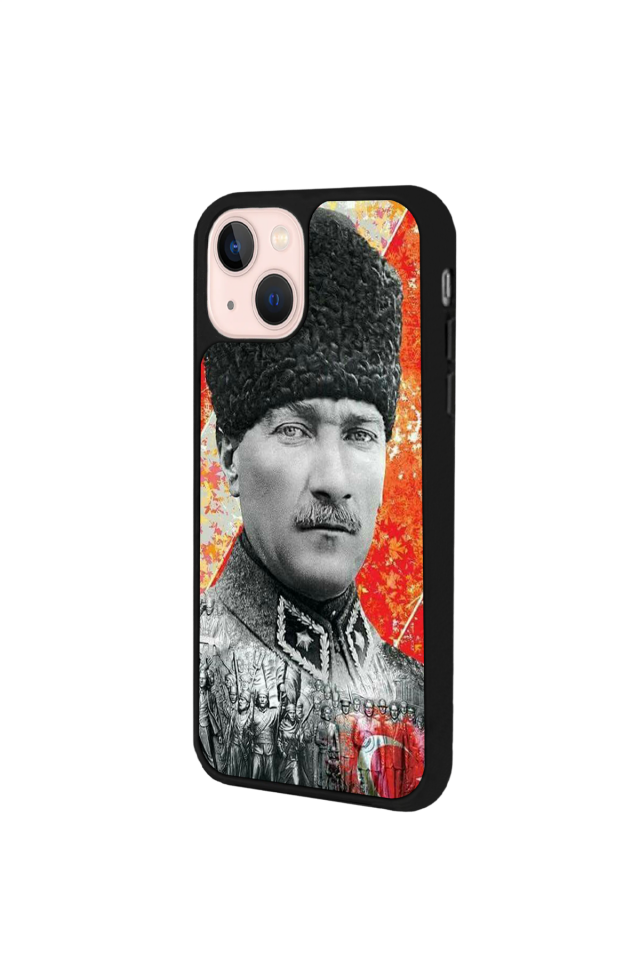 iPhone 13 Mini Uyumlu Mustafa Kemal Ataturk Tasarımlı Glossy Premium Kılıf