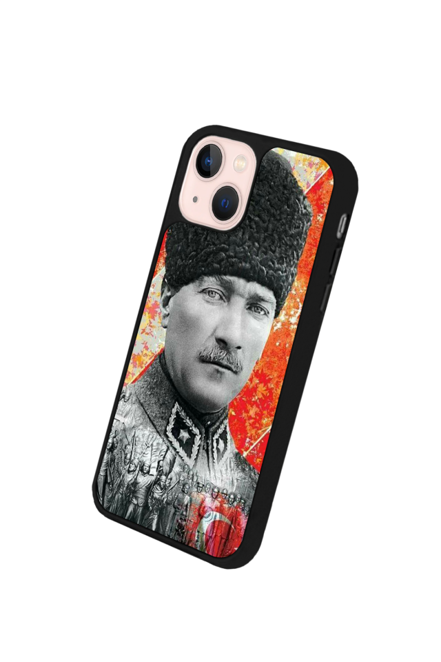 iPhone 13 Mini Uyumlu Mustafa Kemal Ataturk Tasarımlı Glossy Premium Kılıf