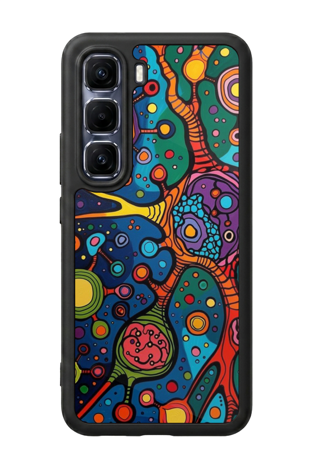 Infinix Hot 60 Pro Plus Uyumlu Abstract Tasarımlı Glossy Premium Kılıf