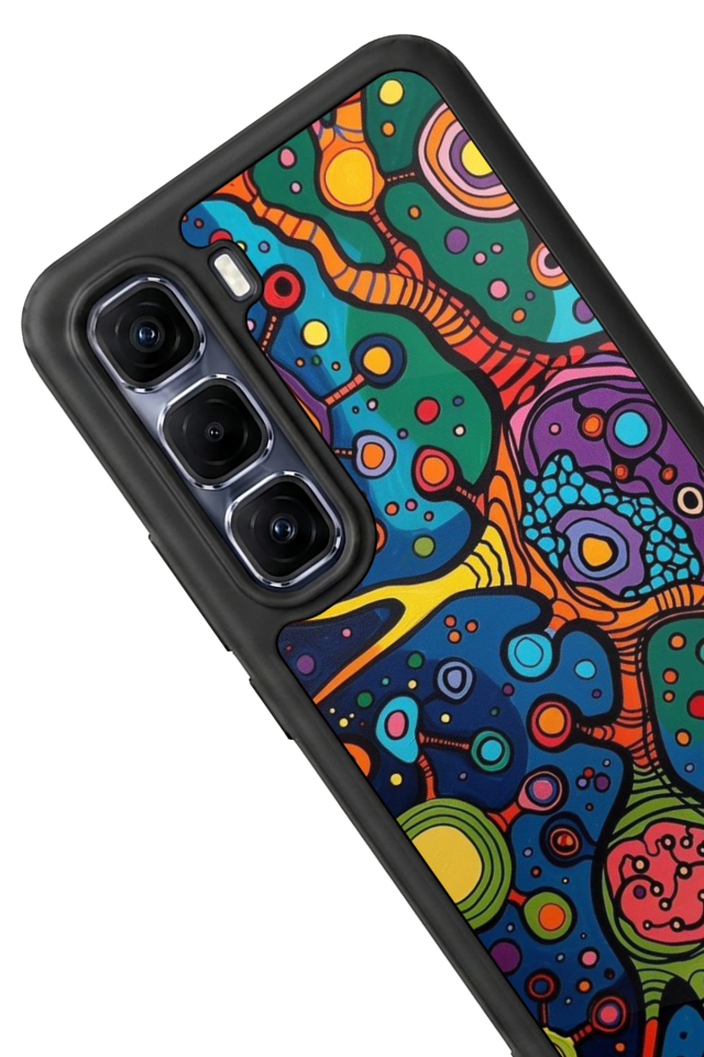 Infinix Hot 60 Pro Plus Uyumlu Abstract Tasarımlı Glossy Premium Kılıf