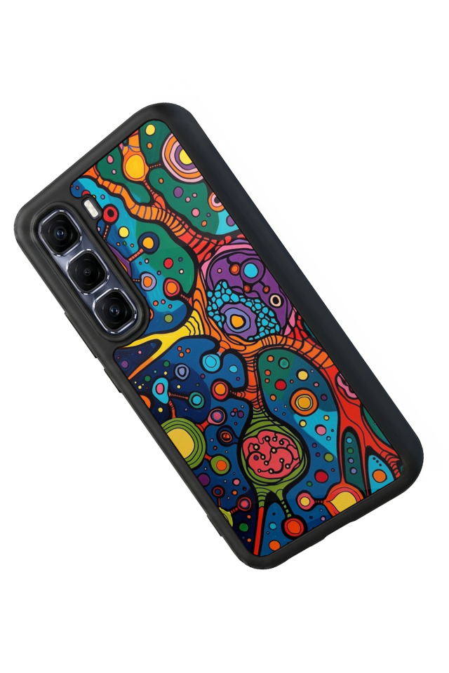 Infinix Hot 60 Pro Plus Uyumlu Abstract Tasarımlı Glossy Premium Kılıf