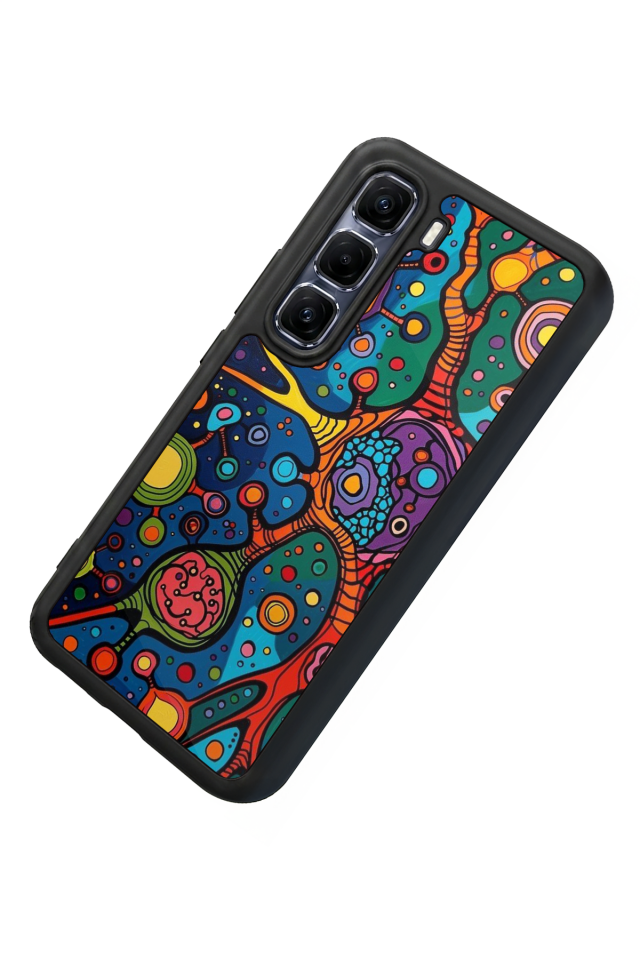 Infinix Hot 60 Pro Plus Uyumlu Abstract Tasarımlı Glossy Premium Kılıf