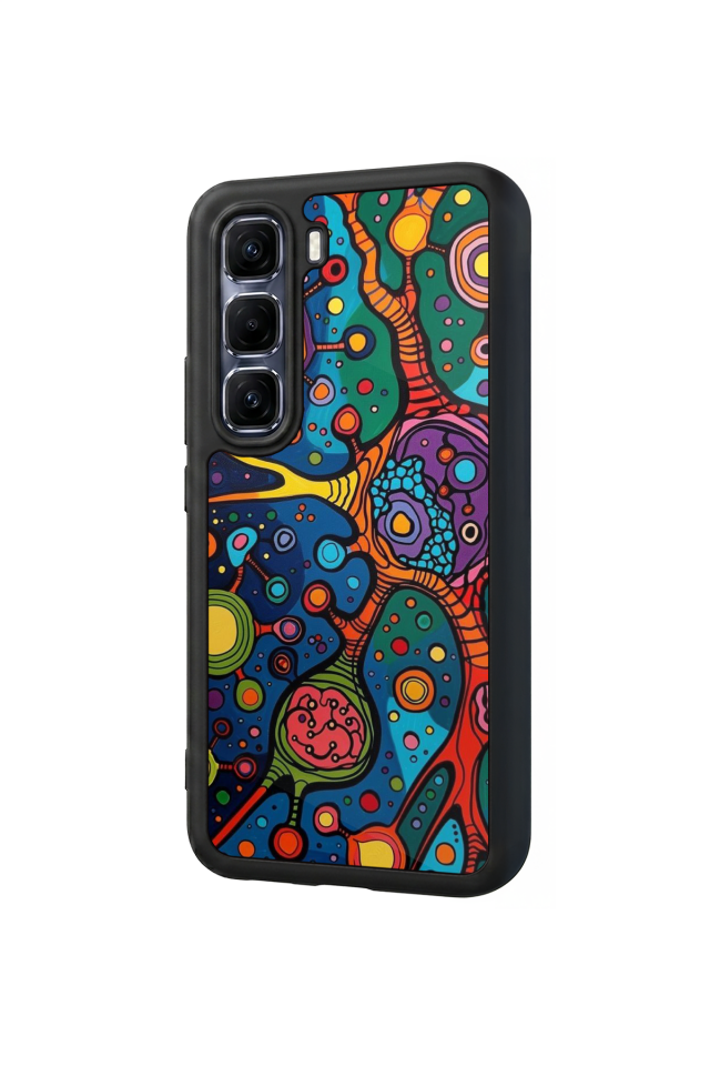 Infinix Hot 60 Pro Plus Uyumlu Abstract Tasarımlı Glossy Premium Kılıf