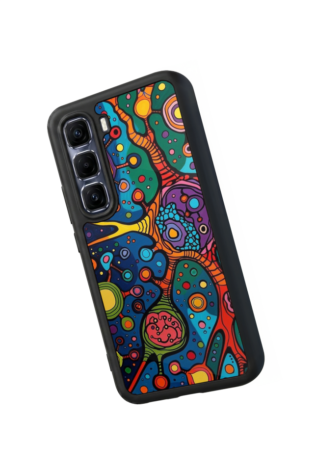 Infinix Hot 60 Pro Plus Uyumlu Abstract Tasarımlı Glossy Premium Kılıf