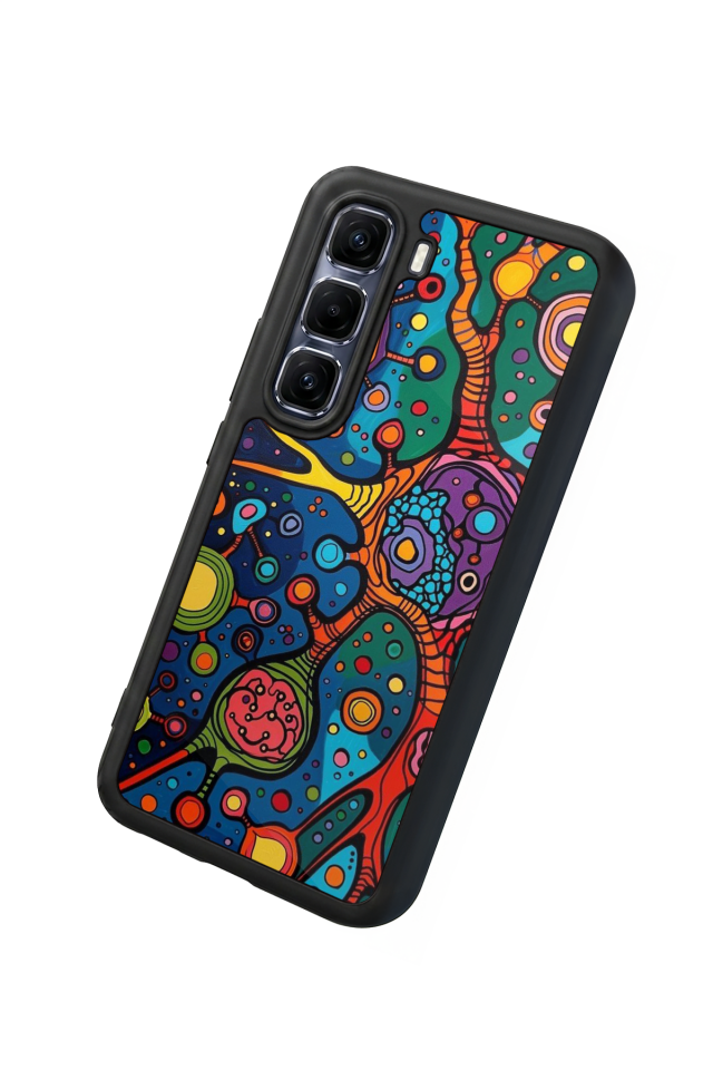 Infinix Hot 60 Pro Plus Uyumlu Abstract Tasarımlı Glossy Premium Kılıf