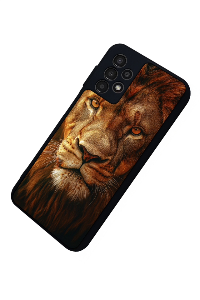 Samsung Galaxy A13 Uyumlu Aslan Tasarımlı Glossy Premium Kılıf