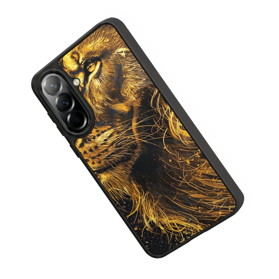 Samsung Galaxy A37 Uyumlu Aslan Tasarımlı Glossy Premium Kılıf