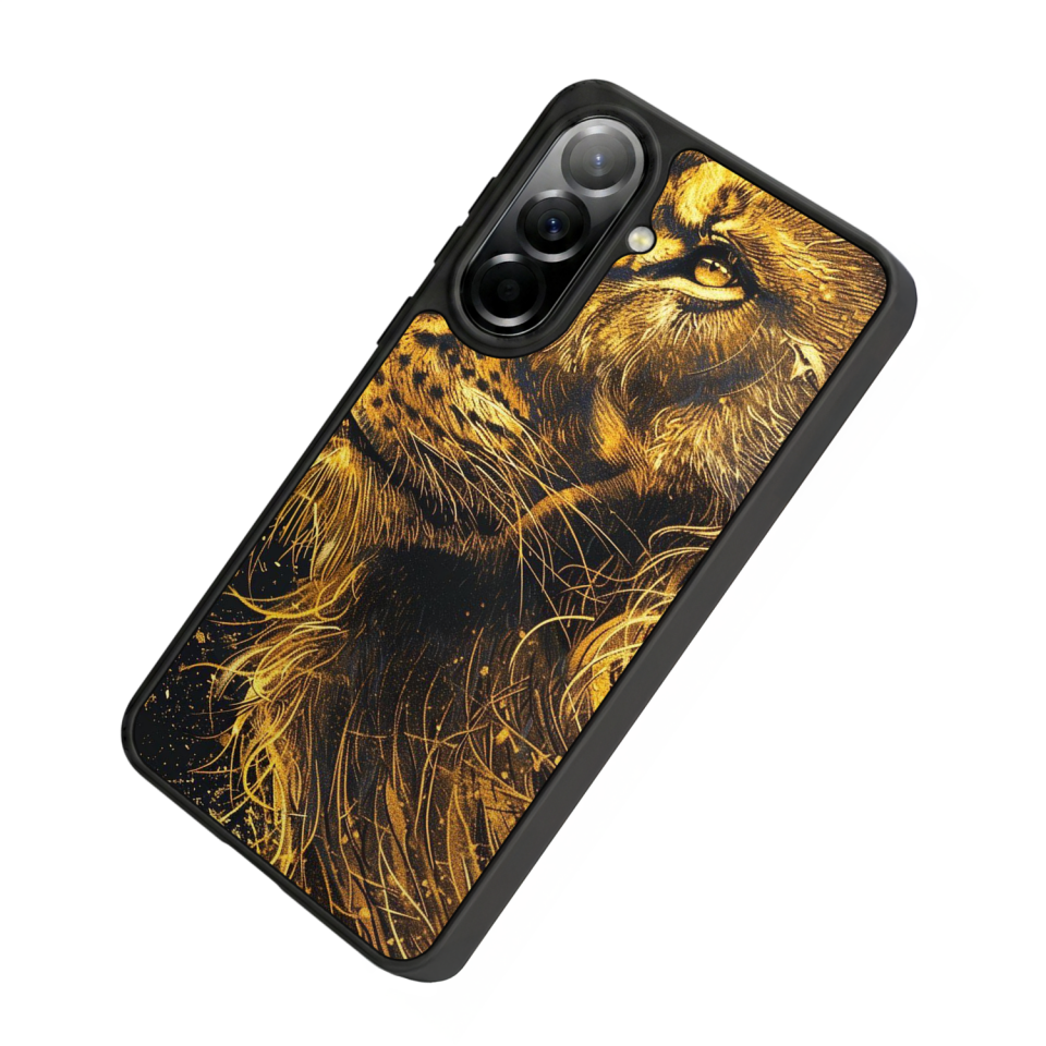 Samsung Galaxy A37 Uyumlu Aslan Tasarımlı Glossy Premium Kılıf