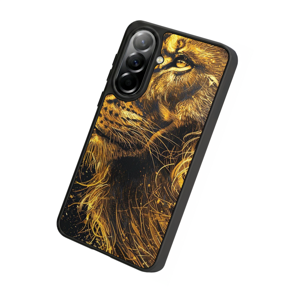 Samsung Galaxy A37 Uyumlu Aslan Tasarımlı Glossy Premium Kılıf