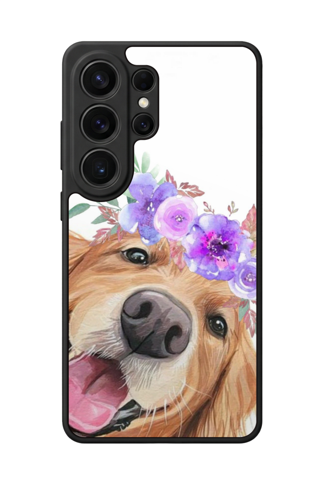 Samsung Galaxy S26 Ultra Uyumlu Golden Kopek Tasarımlı Glossy Premium Kılıf