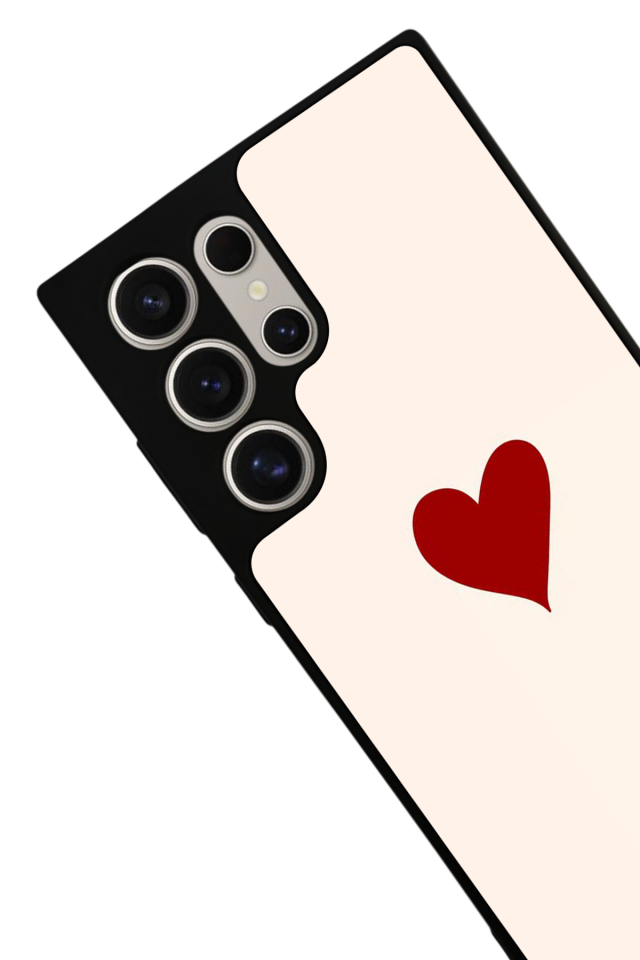 Samsung Galaxy S22 Ultra Uyumlu Kalp Love Tasarımlı Glossy Premium Kılıf