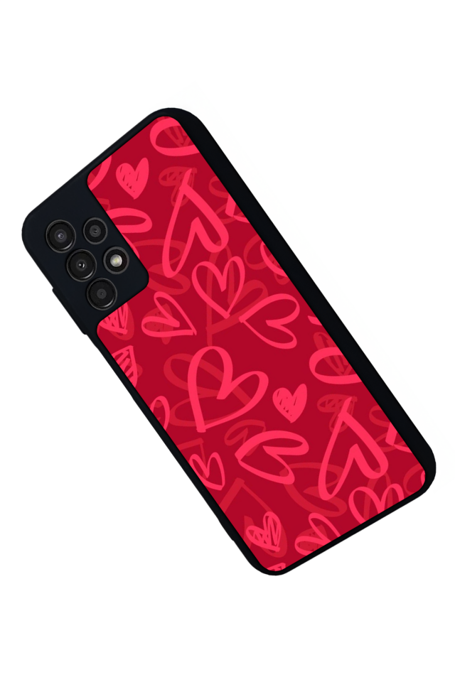 Samsung Galaxy A23 Uyumlu Kalp Love Tasarımlı Glossy Premium Kılıf