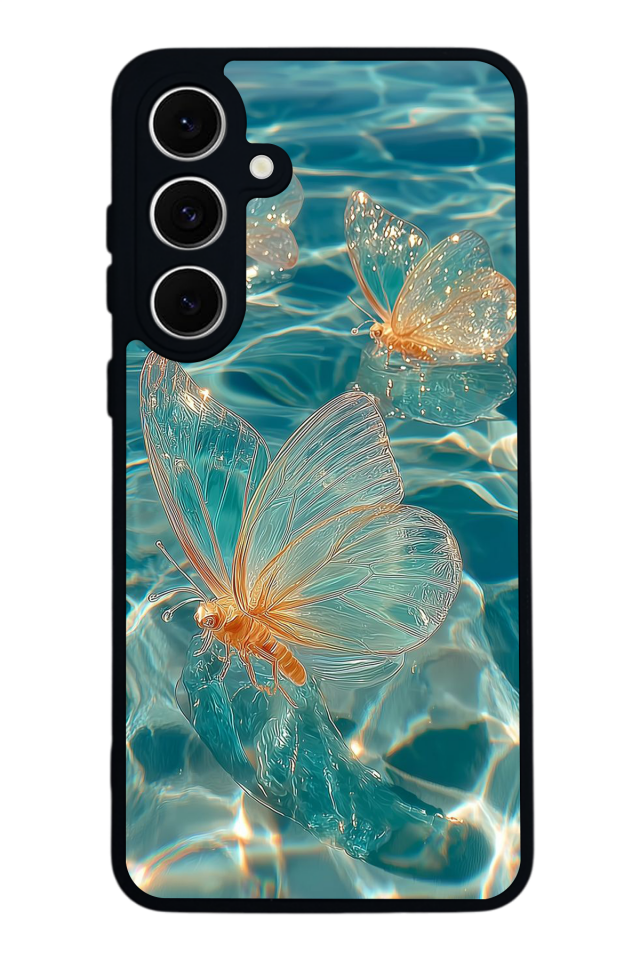 Samsung Galaxy S24 FE Uyumlu Kelebek Tasarımlı Glossy Premium Kılıf