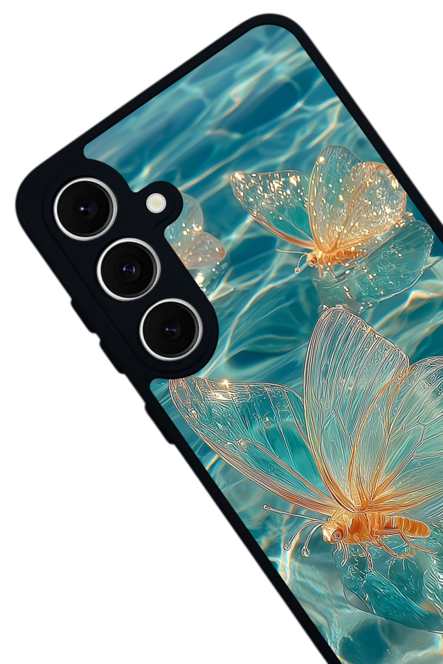 Samsung Galaxy S24 FE Uyumlu Kelebek Tasarımlı Glossy Premium Kılıf