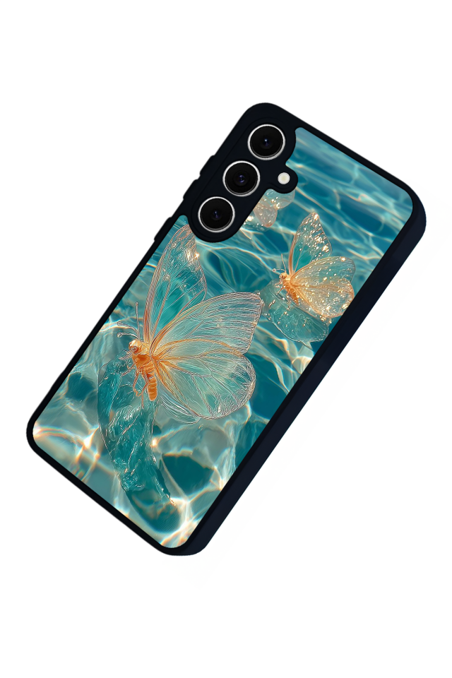 Samsung Galaxy S24 FE Uyumlu Kelebek Tasarımlı Glossy Premium Kılıf