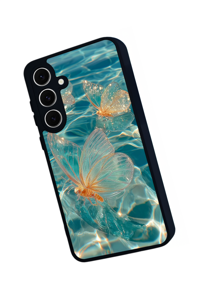 Samsung Galaxy S24 FE Uyumlu Kelebek Tasarımlı Glossy Premium Kılıf