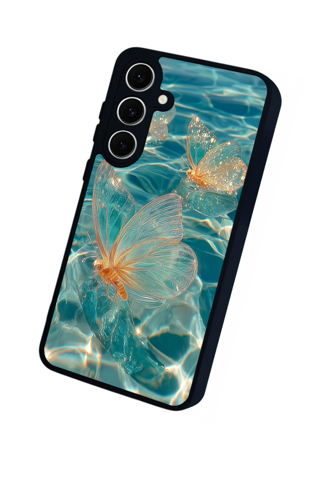 Samsung Galaxy S24 FE Uyumlu Kelebek Tasarımlı Glossy Premium Kılıf