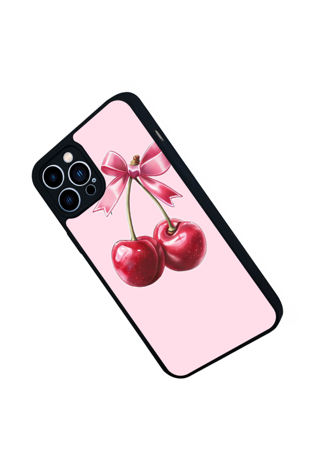 iPhone 12 Pro Max Uyumlu Kiraz Tasarımlı Glossy Premium Kılıf