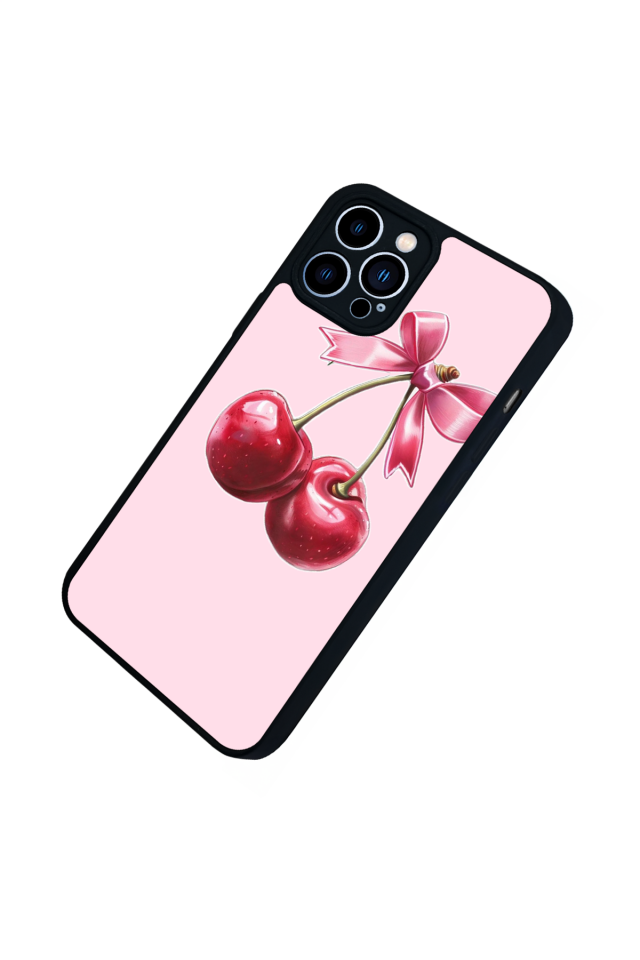 iPhone 12 Pro Max Uyumlu Kiraz Tasarımlı Glossy Premium Kılıf