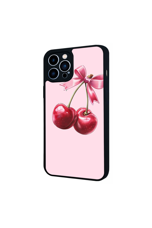 iPhone 12 Pro Max Uyumlu Kiraz Tasarımlı Glossy Premium Kılıf