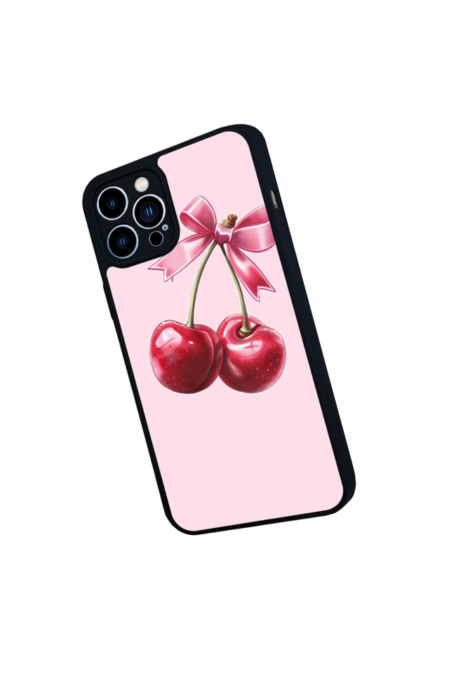 iPhone 12 Pro Max Uyumlu Kiraz Tasarımlı Glossy Premium Kılıf