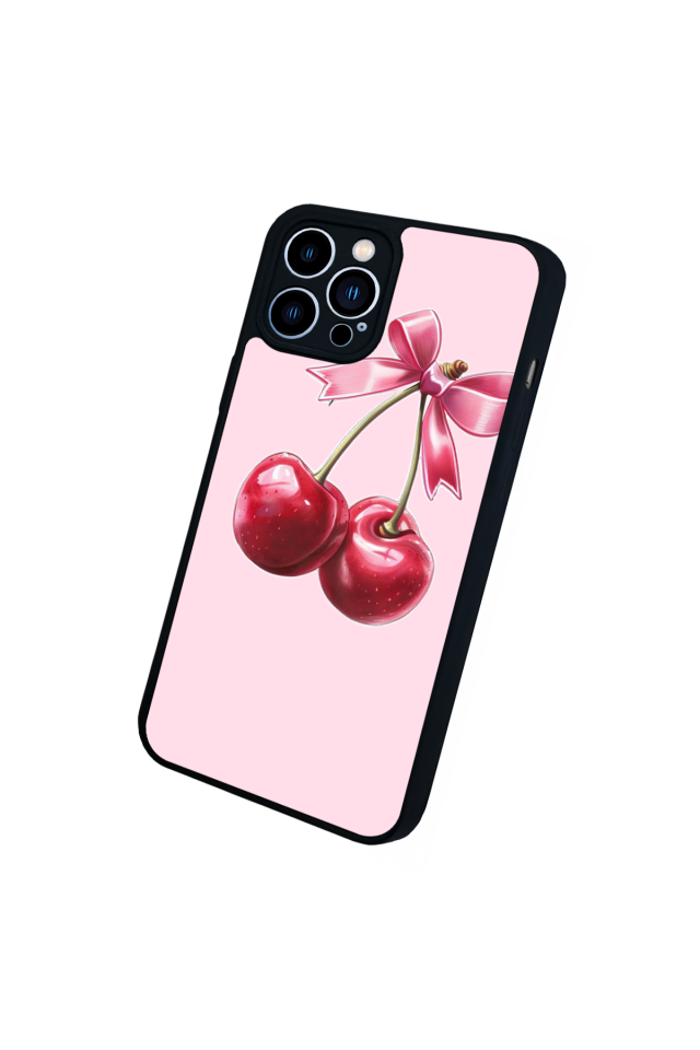 iPhone 12 Pro Max Uyumlu Kiraz Tasarımlı Glossy Premium Kılıf