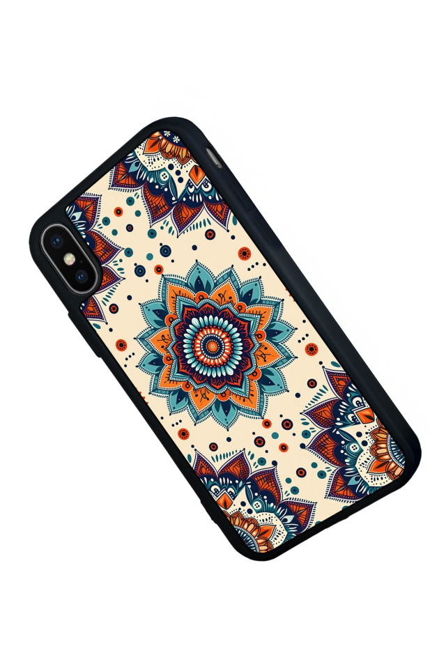 iPhone X/ XS Uyumlu Mandaal Tasarımlı Glossy Premium Kılıf