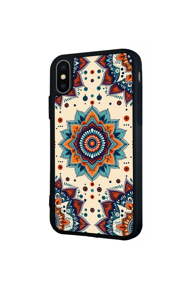iPhone X/ XS Uyumlu Mandaal Tasarımlı Glossy Premium Kılıf