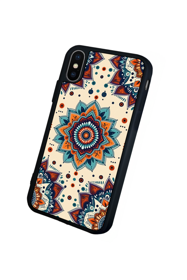 iPhone X/ XS Uyumlu Mandaal Tasarımlı Glossy Premium Kılıf