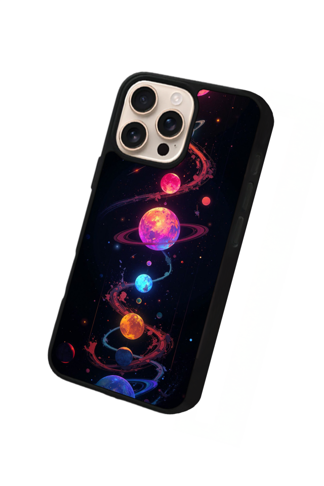 iPhone 16 Pro Max Uyumlu Uzay Tasarımlı Glossy Premium Kılıf