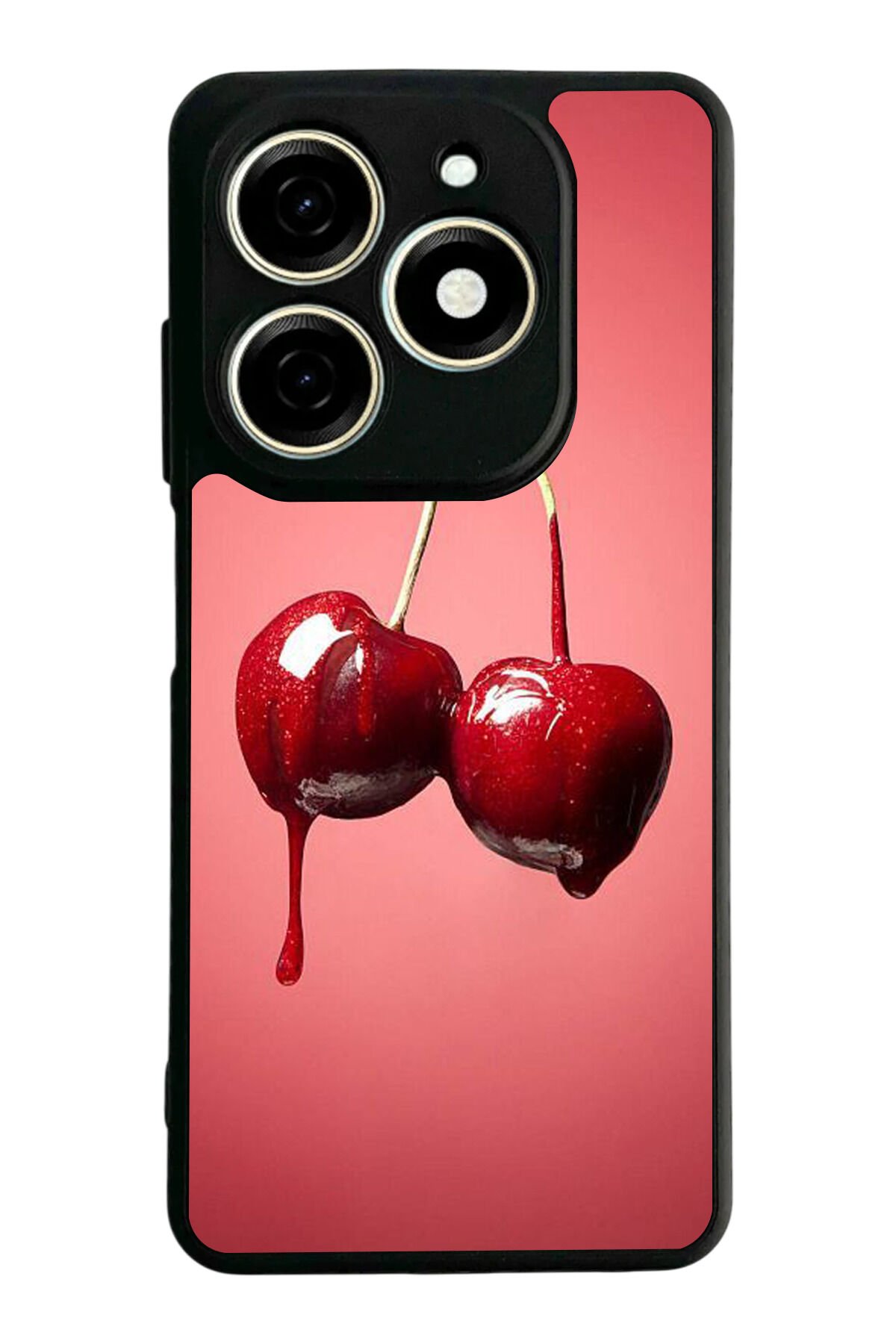 Tecno Spark 20/20C Uyumlu Kiraz Tasarımlı Glossy Premium Kılıf