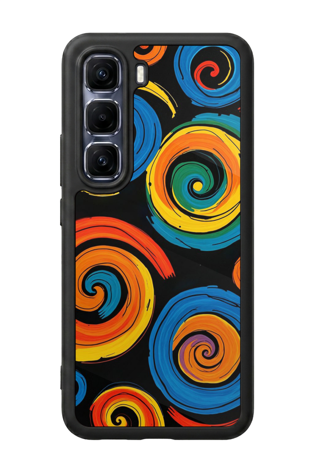 Infinix Hot 60 Pro Plus Uyumlu Abstract Tasarımlı Glossy Premium Kılıf