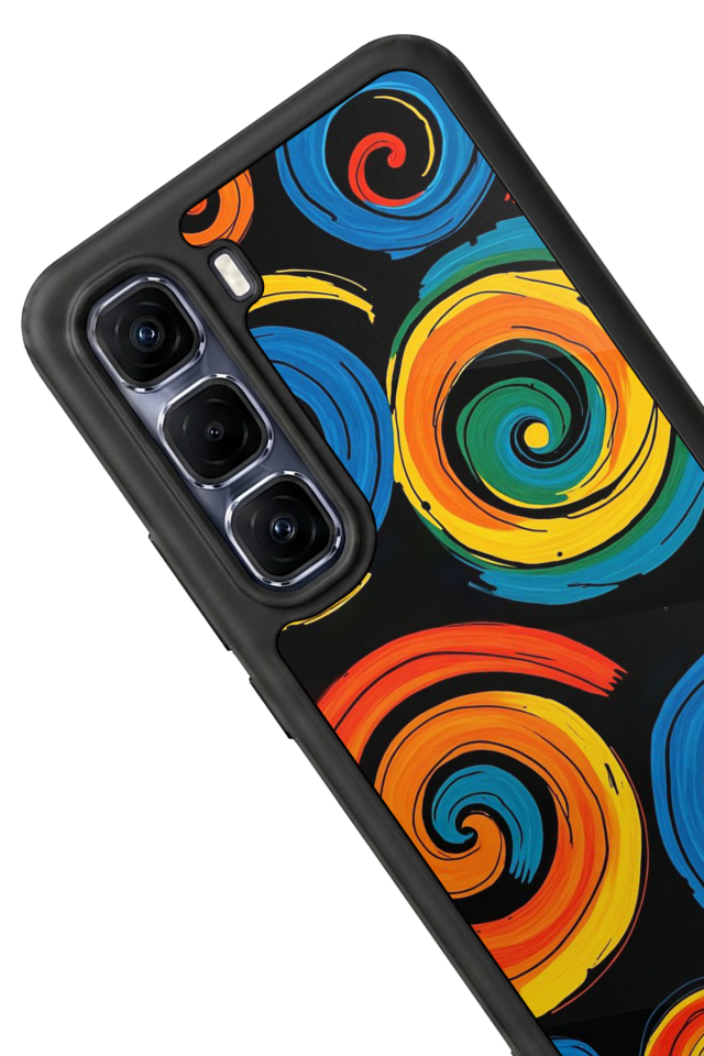 Infinix Hot 60 Pro Plus Uyumlu Abstract Tasarımlı Glossy Premium Kılıf