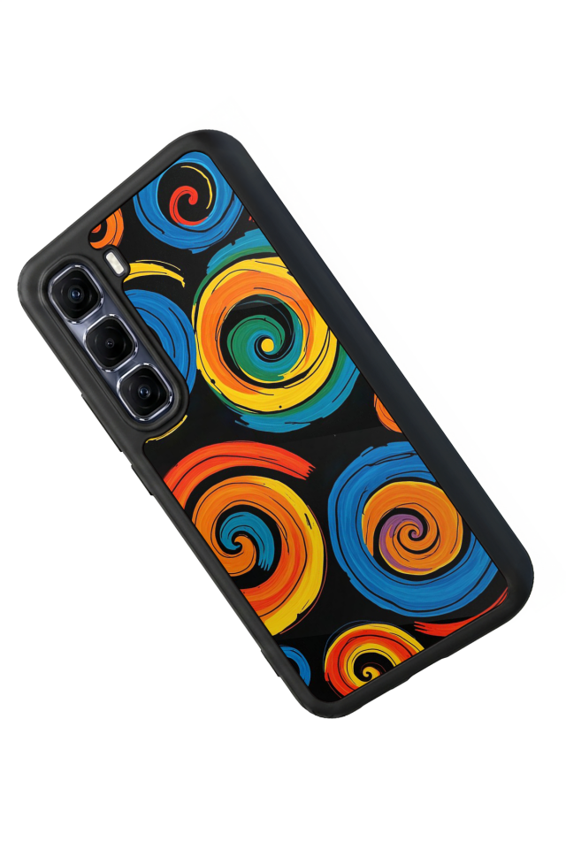 Infinix Hot 60 Pro Plus Uyumlu Abstract Tasarımlı Glossy Premium Kılıf