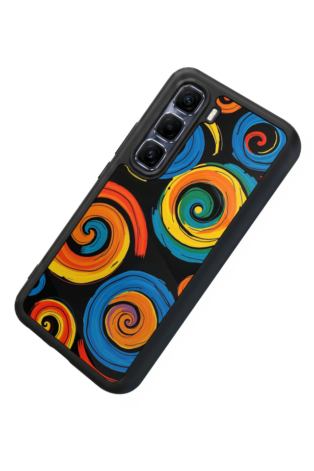 Infinix Hot 60 Pro Plus Uyumlu Abstract Tasarımlı Glossy Premium Kılıf