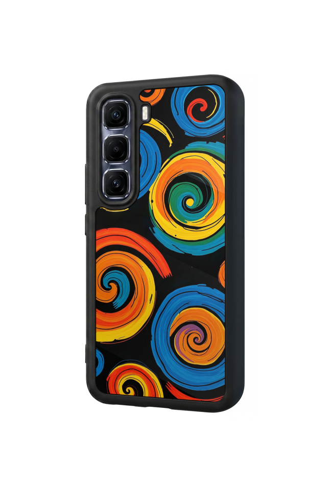 Infinix Hot 60 Pro Plus Uyumlu Abstract Tasarımlı Glossy Premium Kılıf