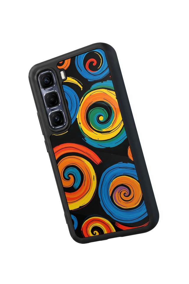 Infinix Hot 60 Pro Plus Uyumlu Abstract Tasarımlı Glossy Premium Kılıf