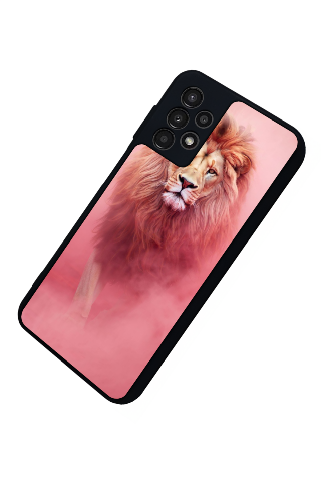 Samsung Galaxy A13 Uyumlu Aslan Tasarımlı Glossy Premium Kılıf