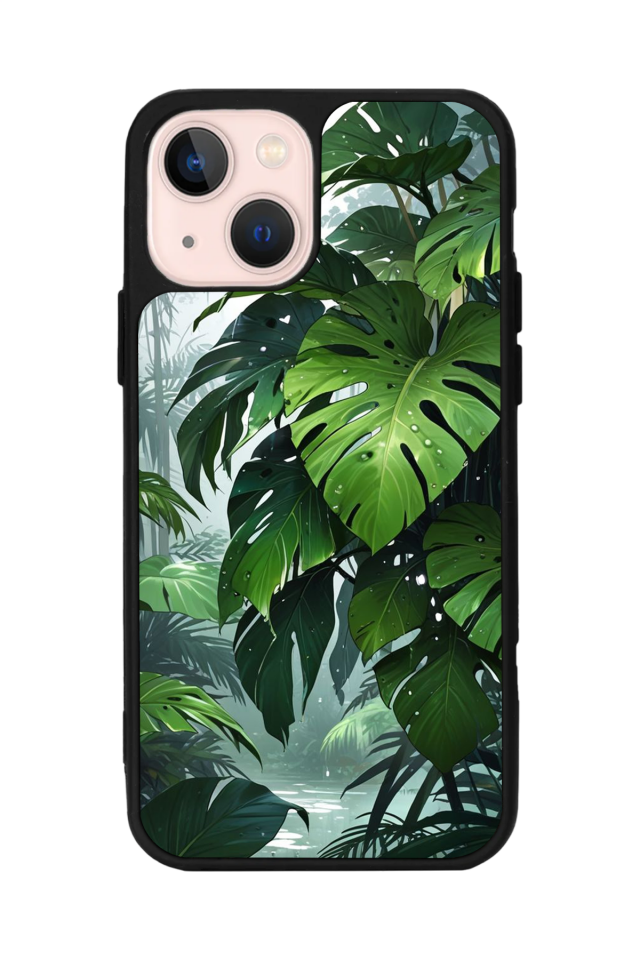 iPhone 13 Mini Uyumlu Botanik Tasarımlı Glossy Premium Kılıf