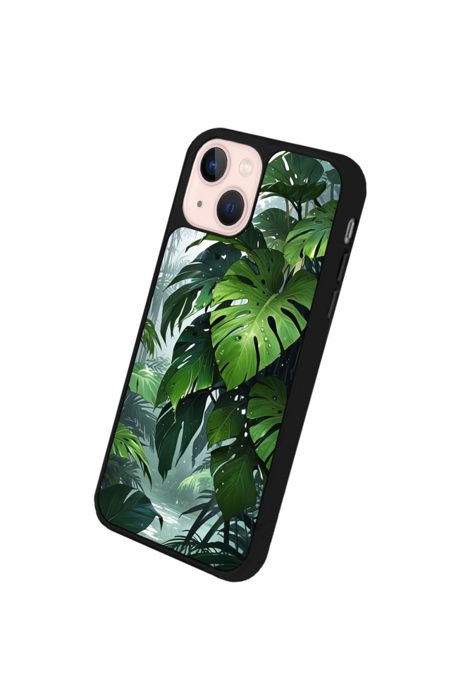 iPhone 13 Mini Uyumlu Botanik Tasarımlı Glossy Premium Kılıf