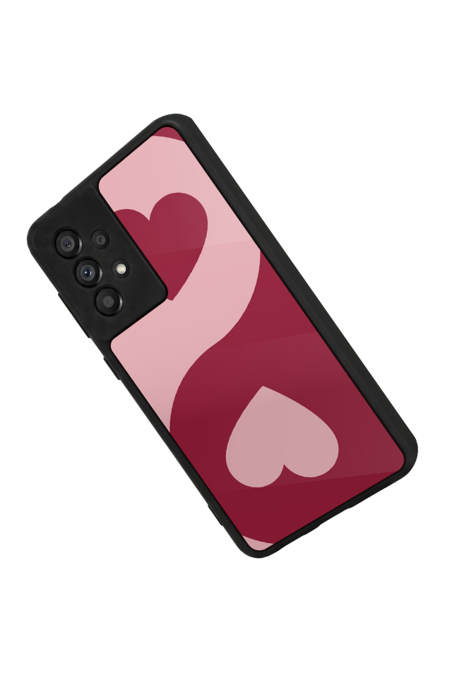 Samsung Galaxy A73 Uyumlu Kalp Love Tasarımlı Glossy Premium Kılıf