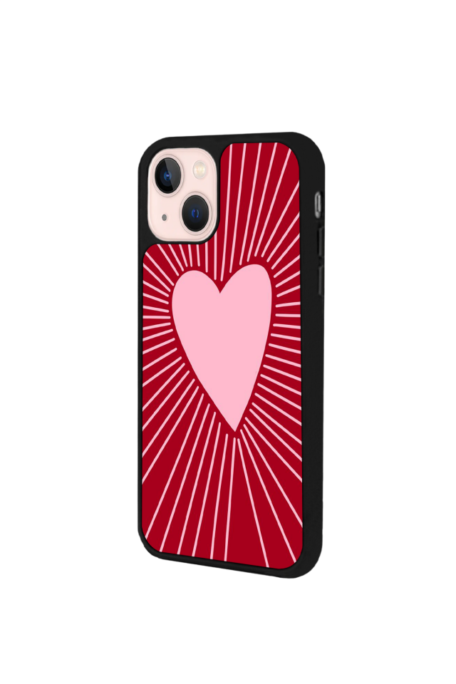 iPhone 14 Plus Uyumlu Kalp Love Tasarımlı Glossy Premium Kılıf