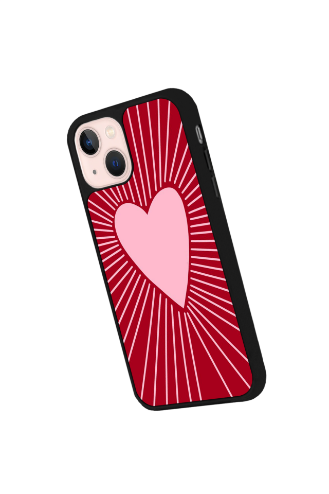 iPhone 14 Plus Uyumlu Kalp Love Tasarımlı Glossy Premium Kılıf