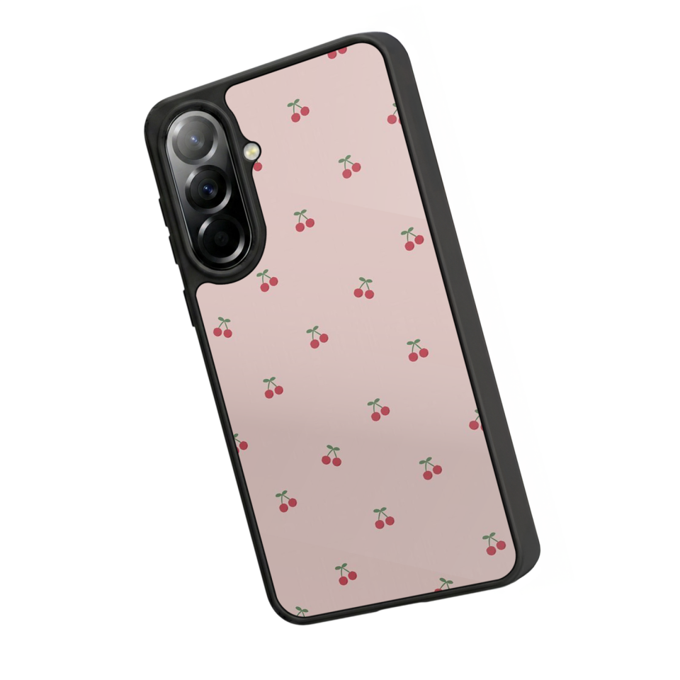 Samsung Galaxy A57 Uyumlu Kiraz Tasarımlı Glossy Premium Kılıf