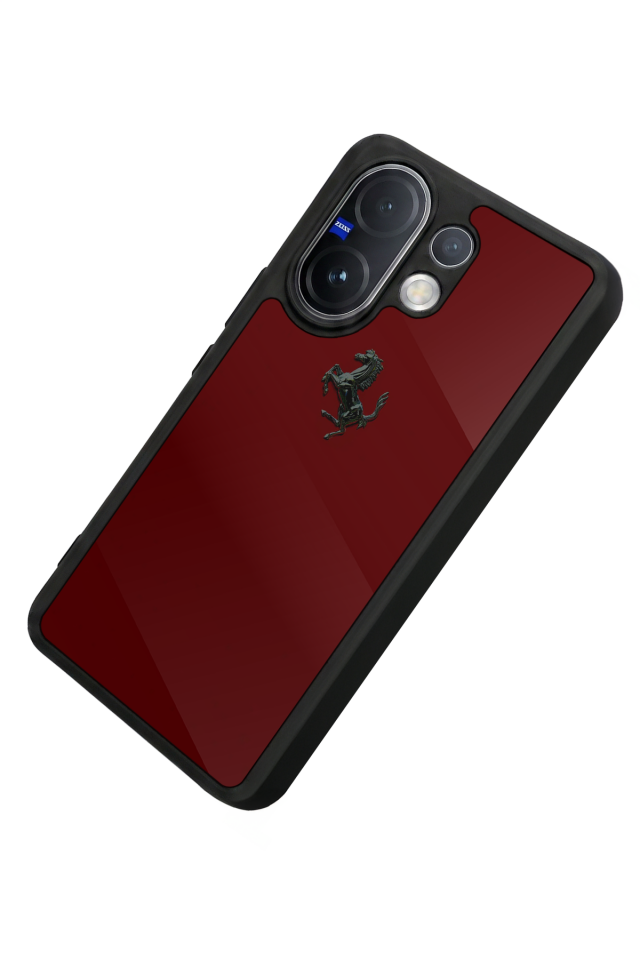 Vivo V60 Uyumlu Kirmizi Tasarımlı Glossy Premium Kılıf