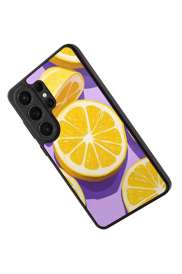 Samsung Galaxy S26 Ultra Uyumlu Limon Tasarımlı Glossy Premium Kılıf