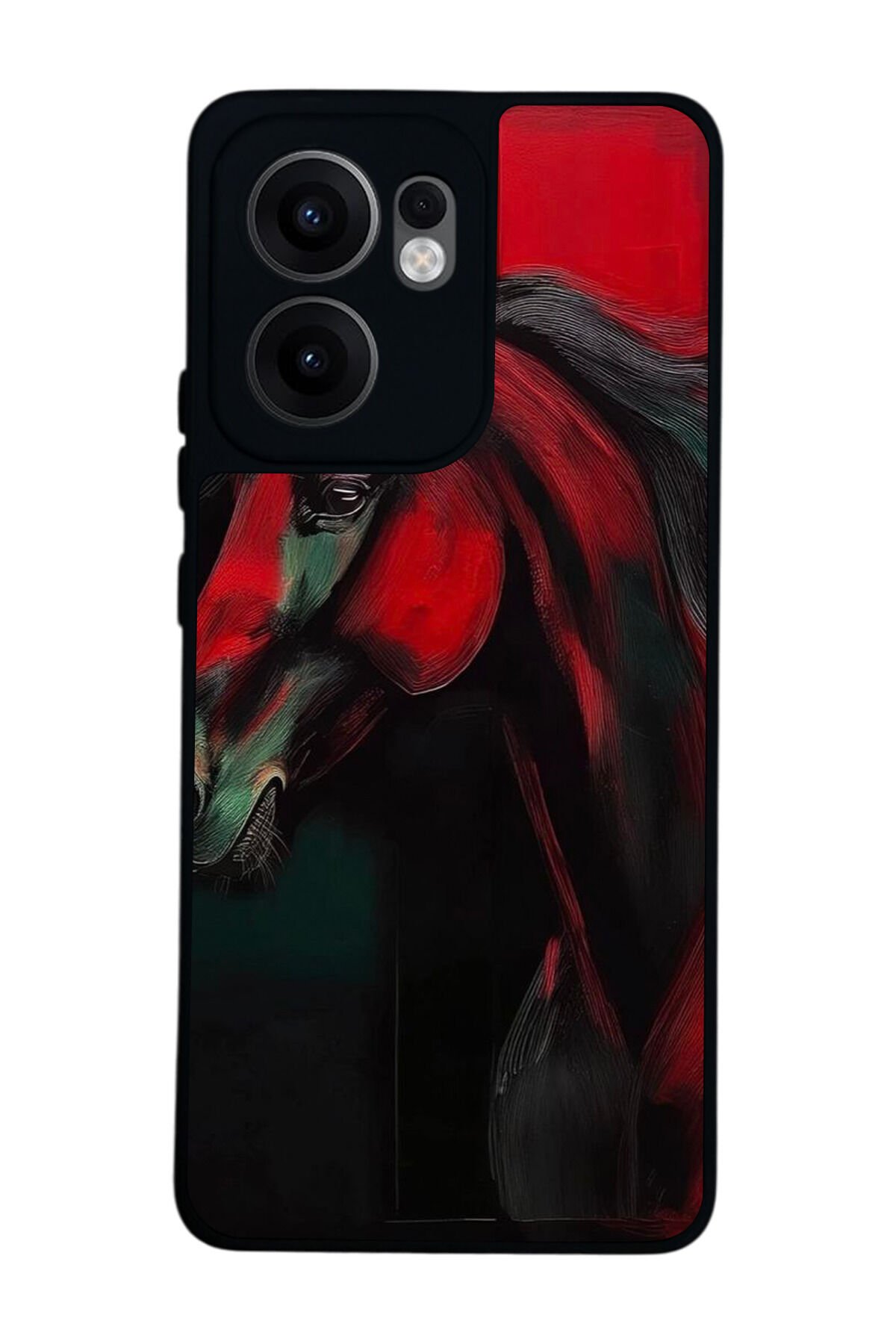 Oppo Reno 13F Uyumlu At Horse Tasarımlı Glossy Premium Kılıf