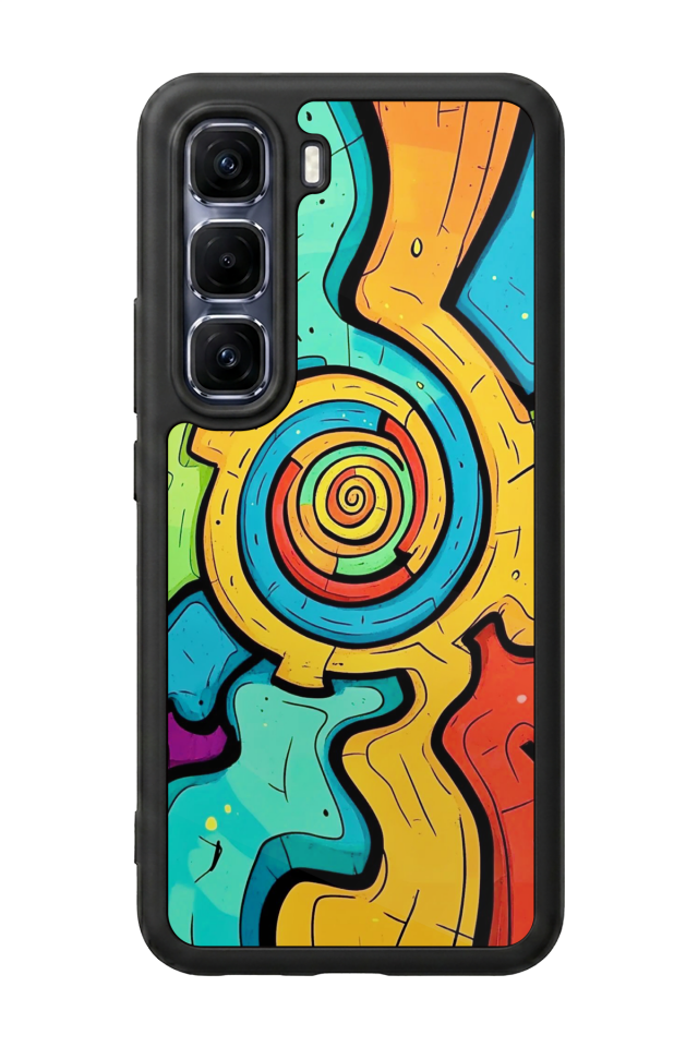 Infinix Hot 60 Pro Plus Uyumlu Abstract Tasarımlı Glossy Premium Kılıf