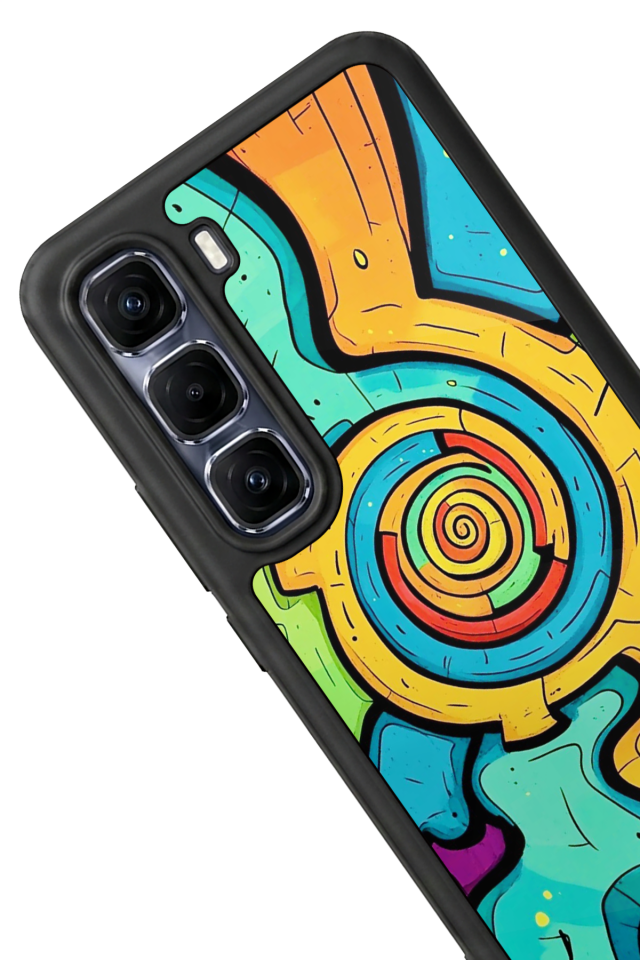 Infinix Hot 60 Pro Plus Uyumlu Abstract Tasarımlı Glossy Premium Kılıf