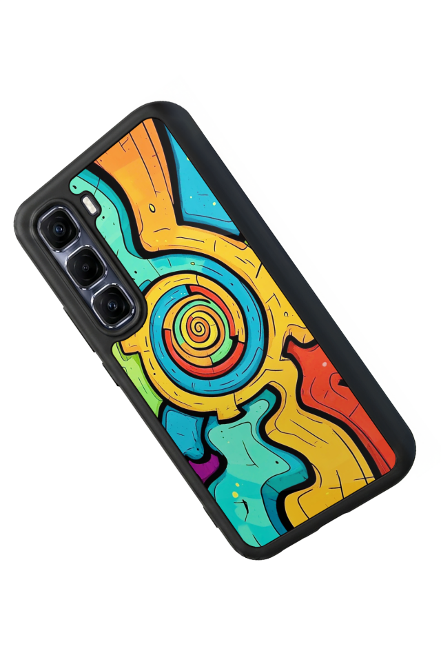 Infinix Hot 60 Pro Plus Uyumlu Abstract Tasarımlı Glossy Premium Kılıf